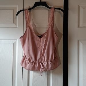 Blush peplum tank top